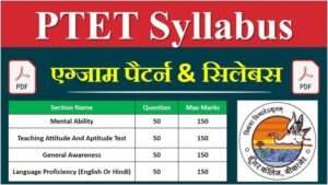 Rajasthan PTET Syllabus 2025 and PTET 2025 Syllabus 