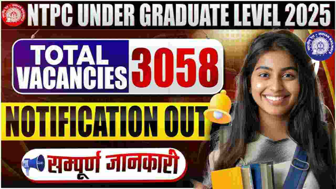 RRB NTPC Undergraduate Level Vacancy 2025